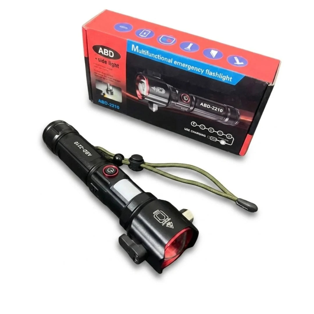 5in1 Rechargeable IP66 waterproof flashlight torch for camping