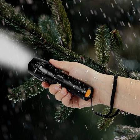 5in1 Rechargeable IP66 waterproof flashlight torch for camping
